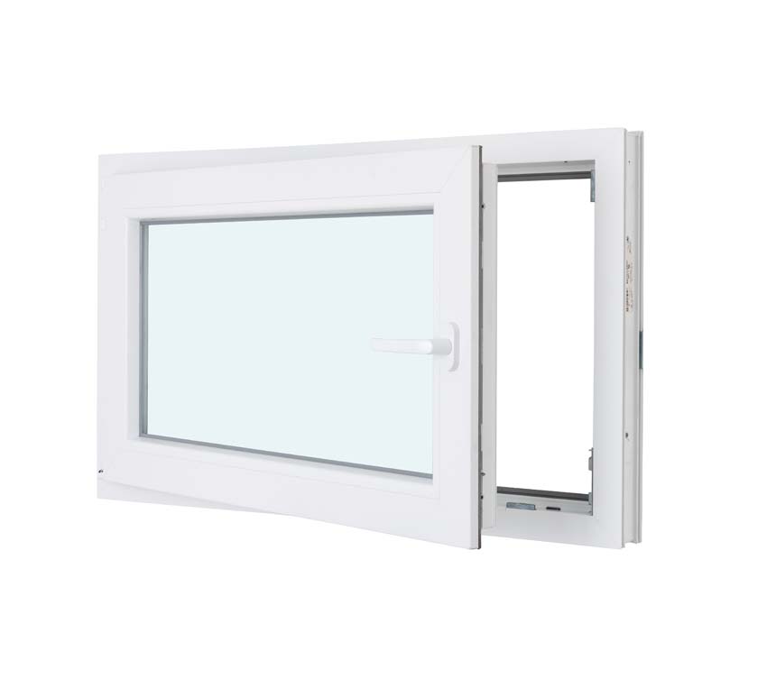 1-VL draaikiepraam pvc wit budget B900XH600 mm links