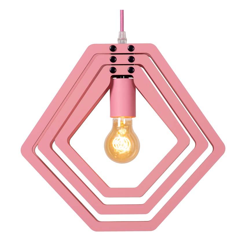 Lucide MAURO - Hanglamp Kinderkamer - 1xE27 - Roze