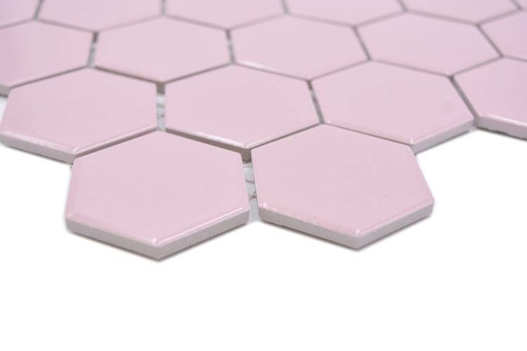 Mozaïek hexagon oudroze glans 32,5 x 28,1 cm