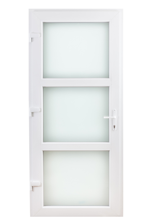 Porte extérieure 3 verres mat PVC blanc G 980x2180mm