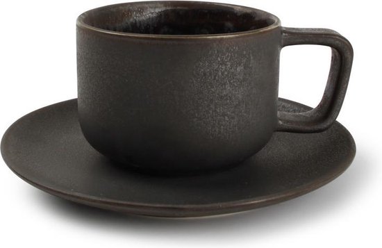 Set tasse avec soucoupe Anvil Rusty Salt & Pepper