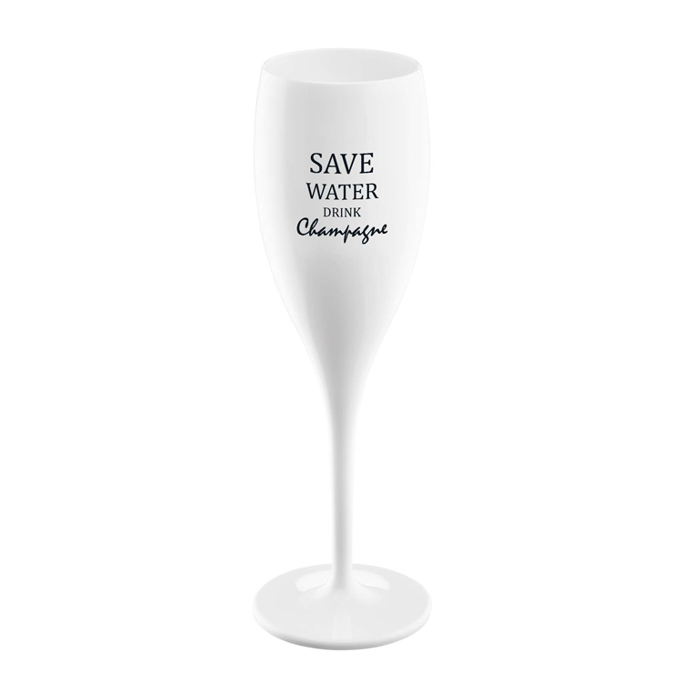 Koziol Verre de champagne blanc Save the water