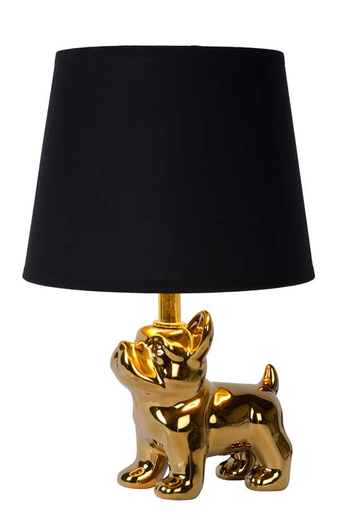 Tafellamp goud zwart hond h31.5cm excl lamp LED mogelijk