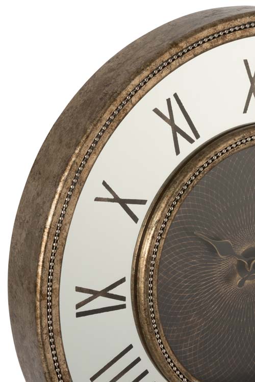 Horloge chiffres romains or antique diam. 47 cm