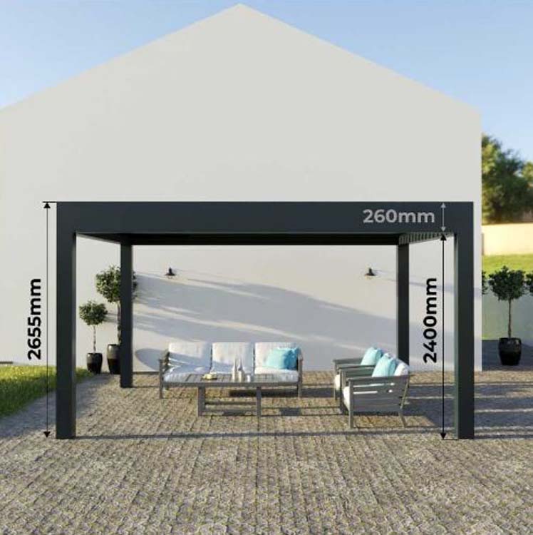 Pergola de luxe alu blanc 400 x 341 x 266 cm