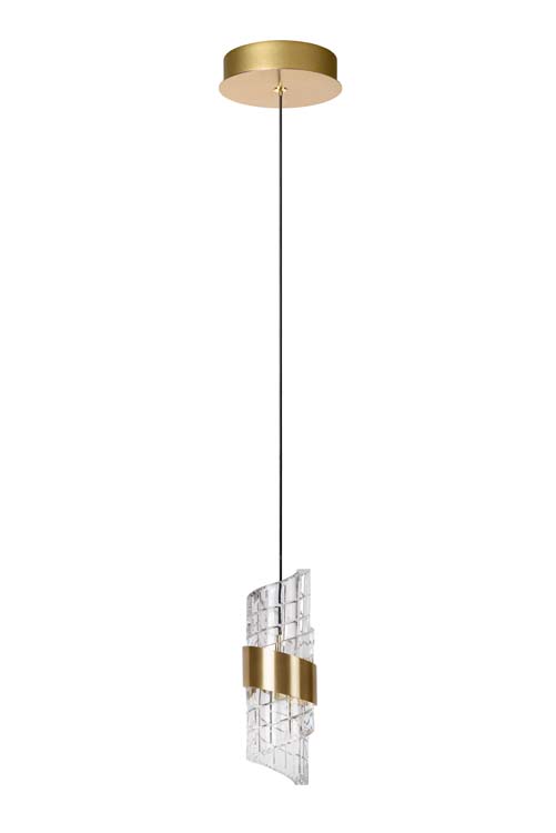 Lucide KLIGANDE - Hanglamp - Ø 13 cm - LED - 1x9W 2700K - Mat Goud / Messing
