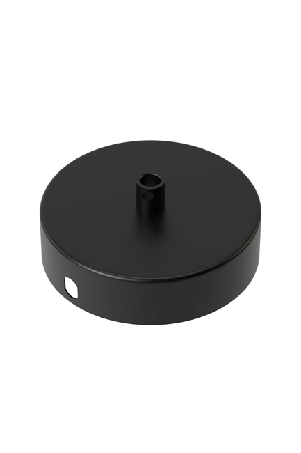 Support de plafond rond noir 100 mm 1 trou