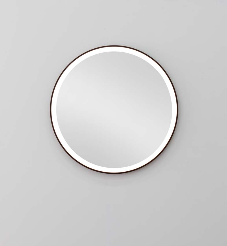 Miroir Fergie LED rond noir 800 mm anti-condensation