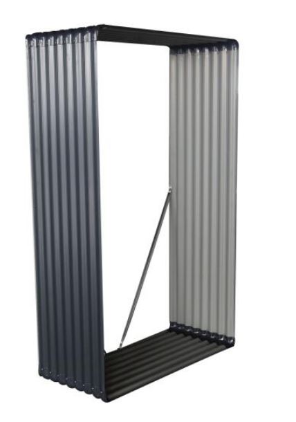 Stockage pour bois métal gris foncé 110x52x180cm