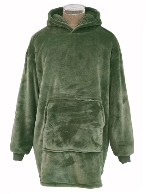 Hoodie deken fleece Argentina Olive TU 115 x 80 cm