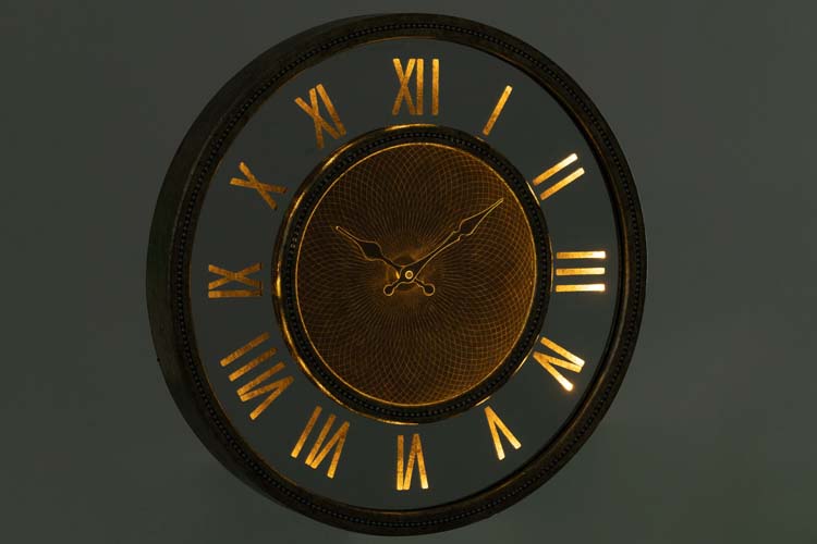 Horloge chiffres romains or antique diam. 47 cm