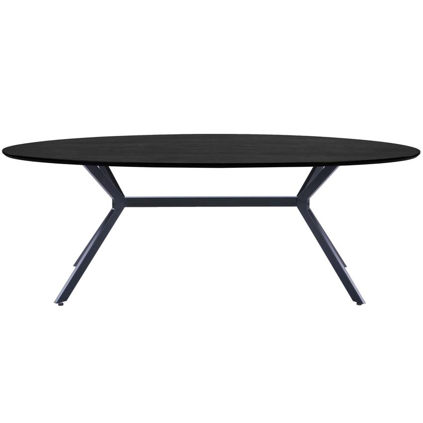 Table Tim en MDF ovale noire 220x100cm