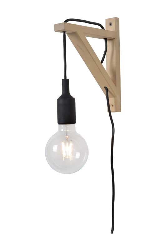 Lucide FIX WALL - Wandlamp - E27 - Zwart