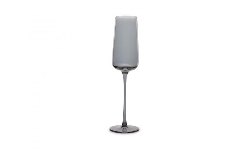 Verre à champagne Ray fumé 24cl set de 4