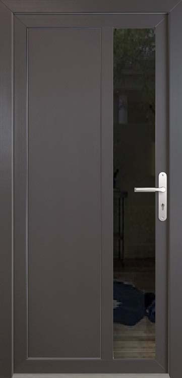 Porte extérieure pvc anthra/blanche D sur mesure Lippe clear