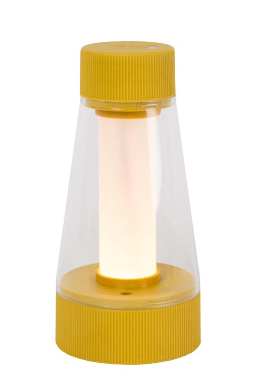 Lucide LORALI - Lampe de table Rechargeable - Batterie/Piles - LED Dim. - IP44 - Jaune Ocre