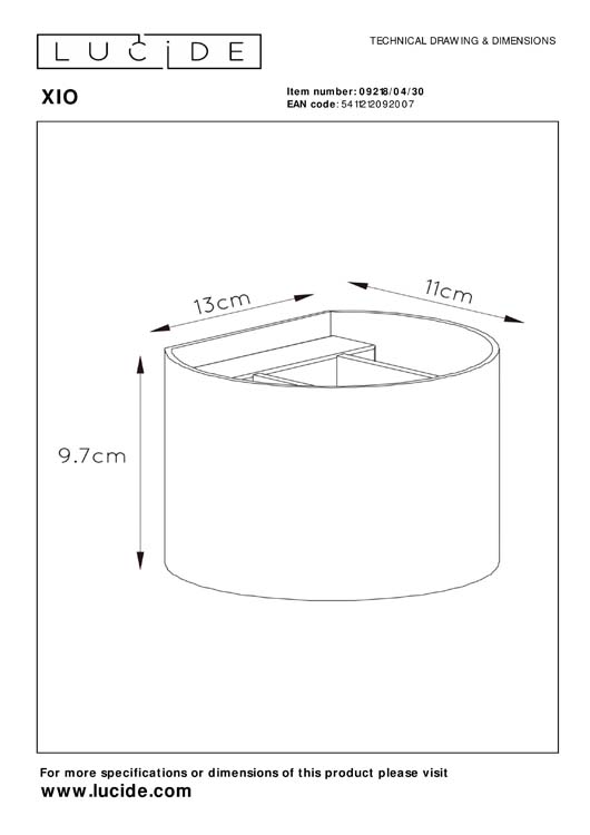 XIO - Applique murale ronde - LED Dim. - G9 - 1x4W 2700K - Noir