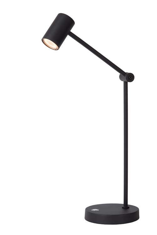 Lucide TIPIK - Lampadaire / lampe de lecture Rechargeable - Batterie - LED Dim. - 1x3W 2700K - 3 StepDim - Noir