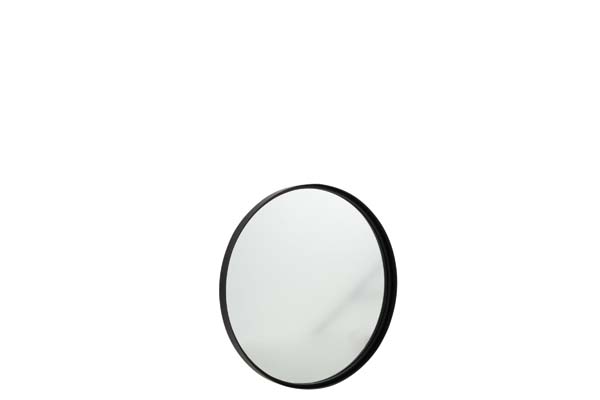Spiegel rond hoge rand zwart small 60x4x60 cm