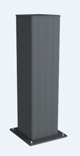 Pied de poteau aluminium anthracite 15x15x25cm