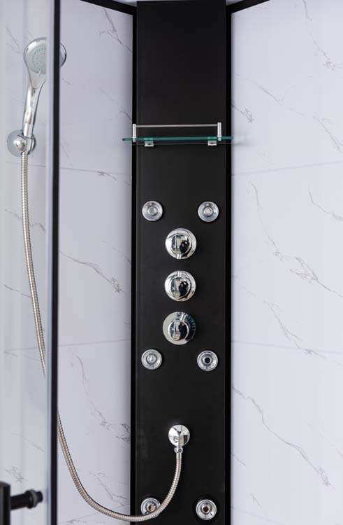 Cabine de douche Anke thermostatique 90 x 120 cm aspect marbre droite