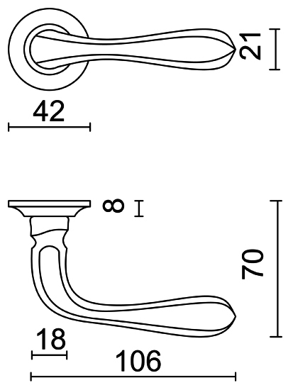 Deurklink zwart Alassio 11cm