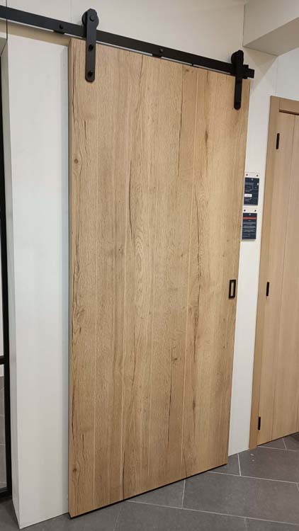 Porte coulissante intérieure realwood oak planches 93x211.5cm