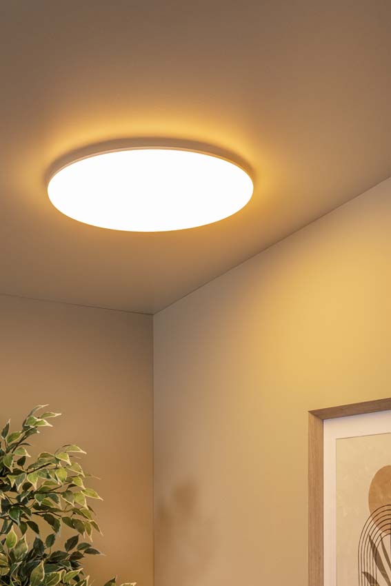 Lucide OLSON - Plafonnier - Ø 45 cm - LED Dim. - CCT - 1x45W 3000K/6500K - Opalin