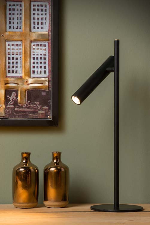 Lucide PHILON - Lampe de table - Ø 13 cm - LED Dim - 4,5W 3000K - Noir