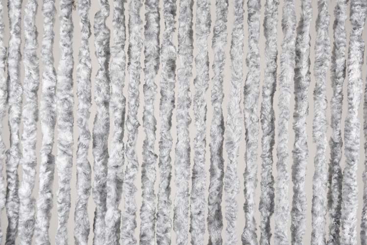 Stripgordijn luxe fluweel grijs-wit 100x220 cm