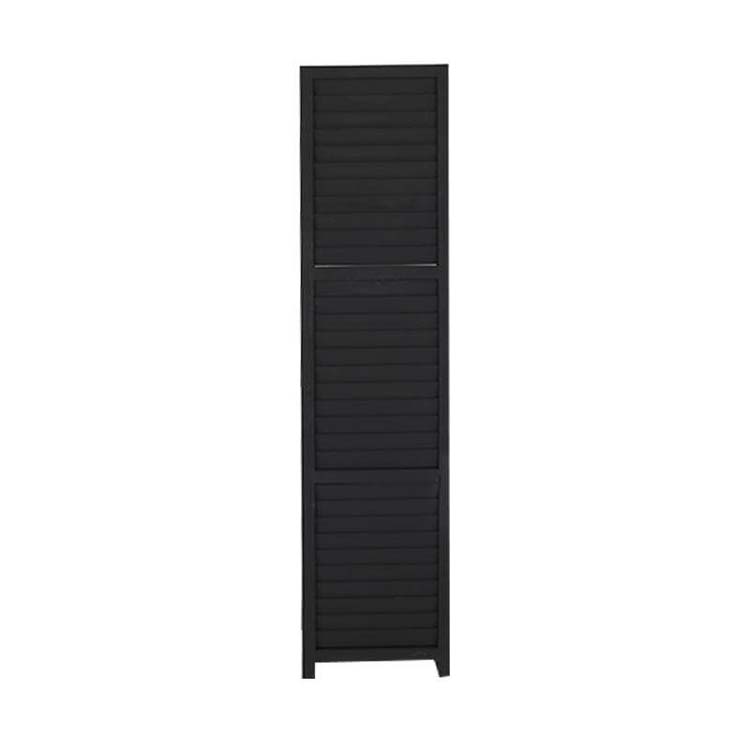 Paravent noir mat en bois 4 panneaux 170x160 cm
