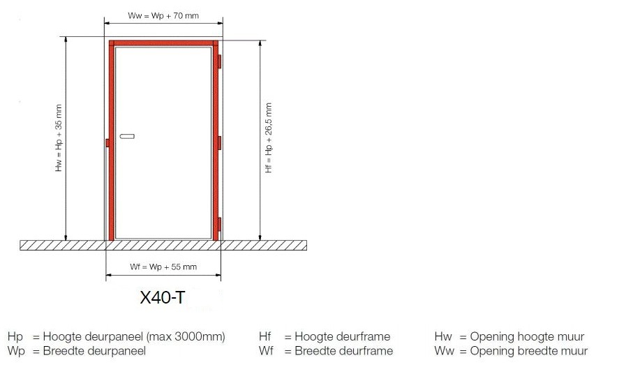 Bloc-porte Xinnix X40 Kit + panneau de porte 71x211.5cm