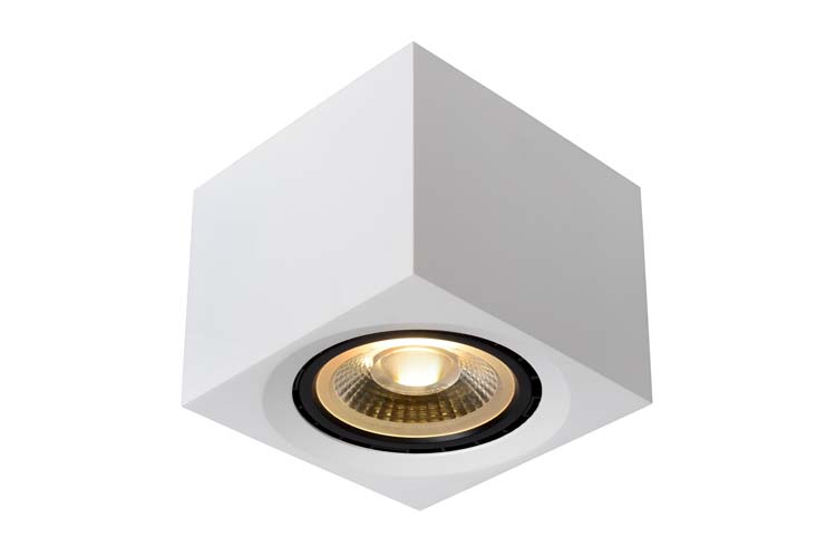 Plafondspot vierkant - LED Dim to warm - GU10 - 1x12W - Wit
