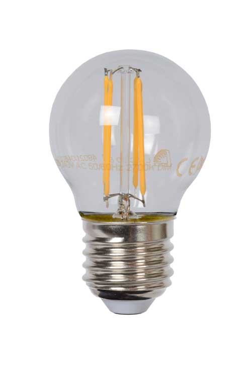 Lucide LED BULB - Filament lamp - Ø 4,5 cm - LED Dimb. - E27 - 1x4W 2700K - Transparant