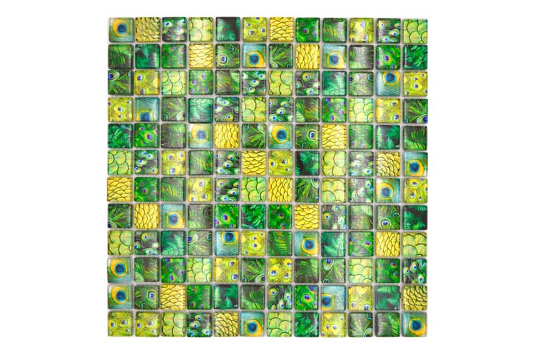Mozaïek glas Wildlife groen small 29,8 x 29,8 cm