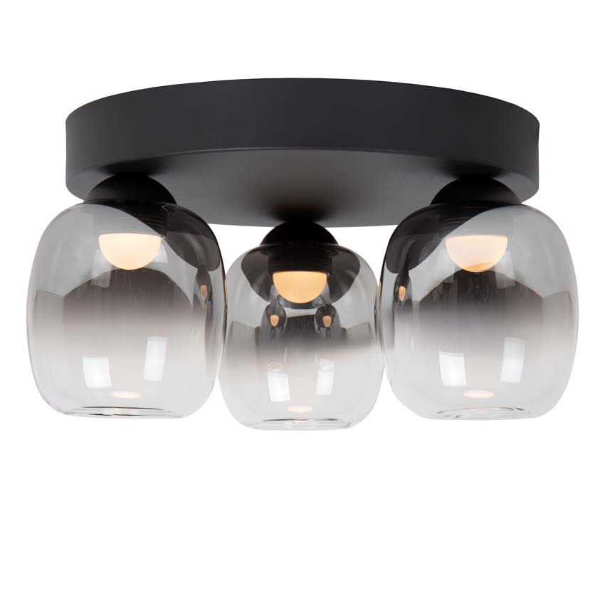 Lucide TAMINO - Plafonnière - LED Dimb. - 3x5,6W 3000K - Zwart