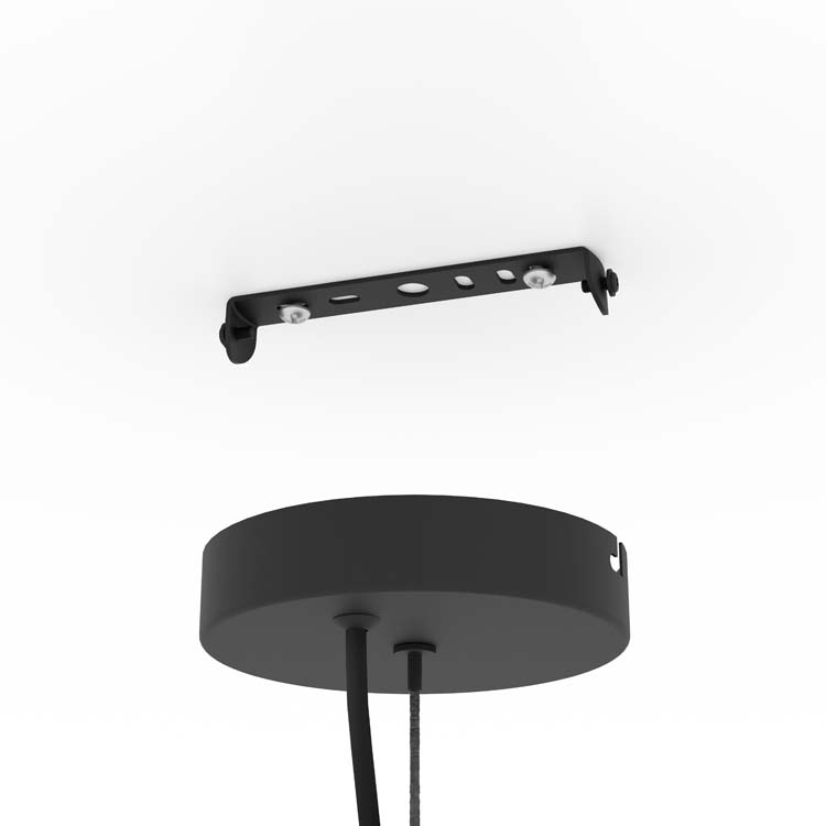 Lampe suspendue Semlab 1xE27 noir/opal matte