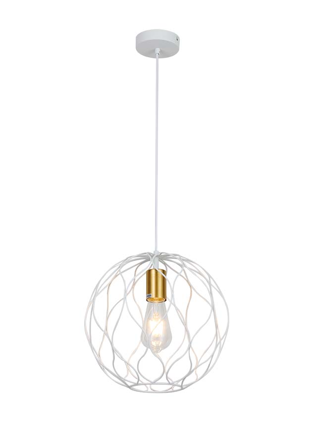 Hanglamp - Ø 30 cm - E27 - wit-goud