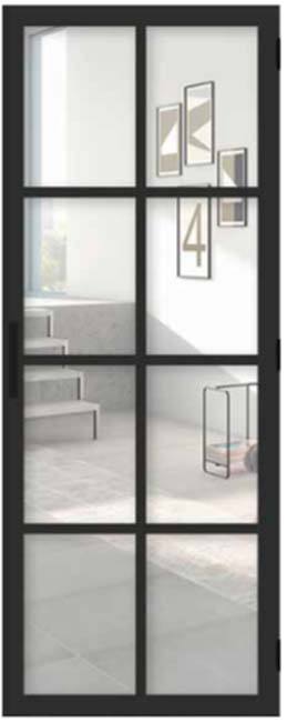 Bloc-porte 73cm steel look feeling 8R verre clair 201.5cm