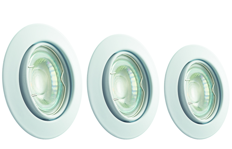 Spot encastré rond - 3x5W - Diam. 64mm - Blanc (3 pièces)