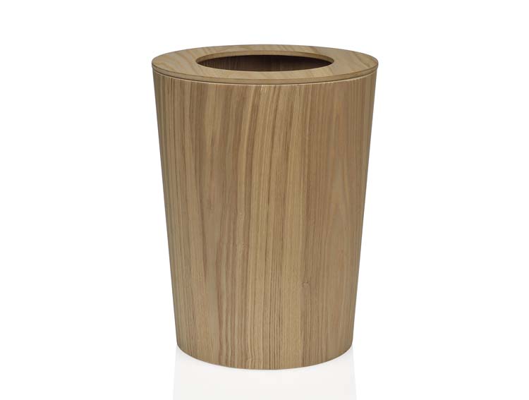 Petite poubelle ou boîte de rangement en bois de frêne 23.5x30.5 cm