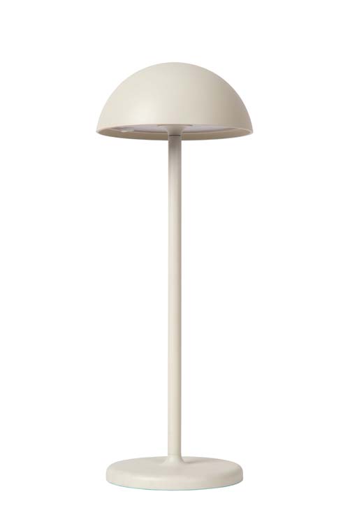 Lucide JOY - Lampe de table Extérieur Rechargeable - Batterie - Ø 12 cm - LED Dim. - 1x1,5W 3000K - IP54 - Blanc