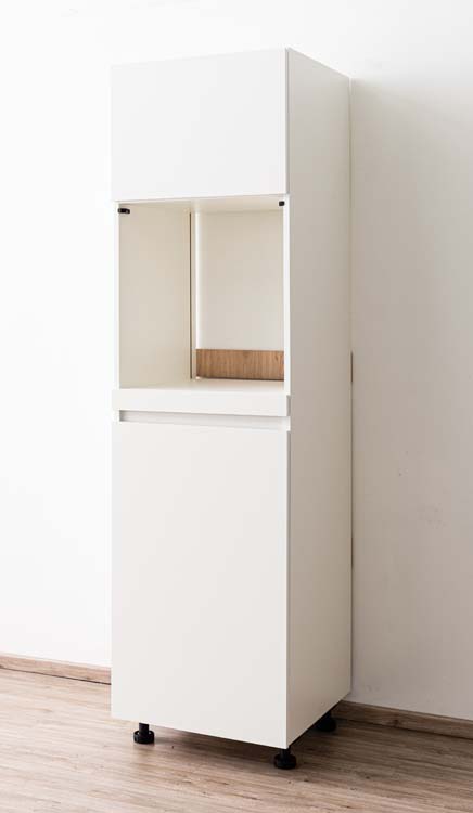 Armoire de cuisine Plenti four et refrigérateur blanc