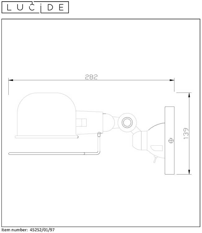 Lucide HONORE - Wandlamp - H11,5cm - E14 - Roest bruin