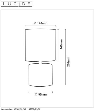 GREASBY - Lampe de table - Ø 14 cm - 1xE14 - Crème