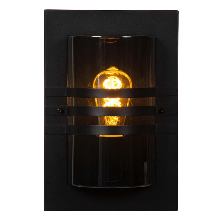 Lucide PRIVAS - Wandlamp Buiten - H33 cm - E27 - IP44 - Zwart