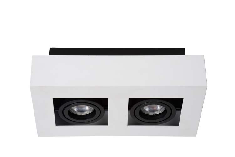 Lucide XIRAX - Spot plafond - LED Dim to warm - GU10 - 2x5W 2200K/3000K - Blanc