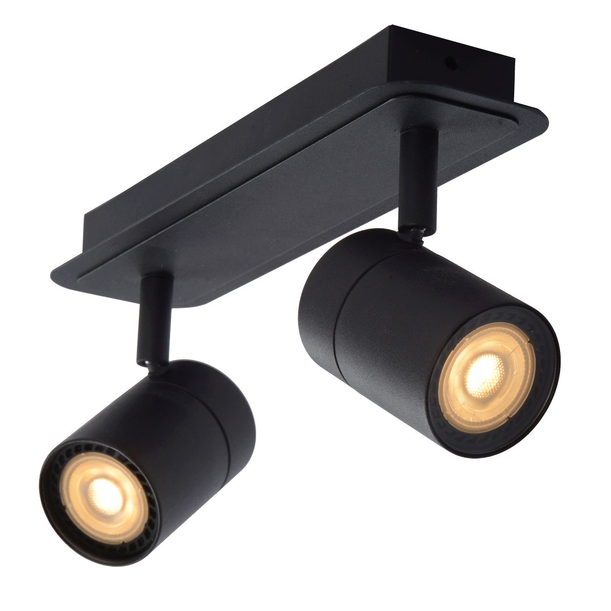 LENNERT - Spot plafond Salle de bains - LED Dim. - GU10 - 2x5W 3000K - IP44 - Noir