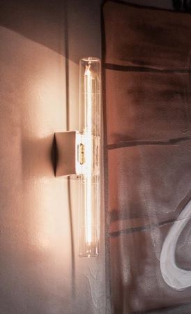 Support de lampe murale design - Blanc - S14D - Métal - Max. 60W
