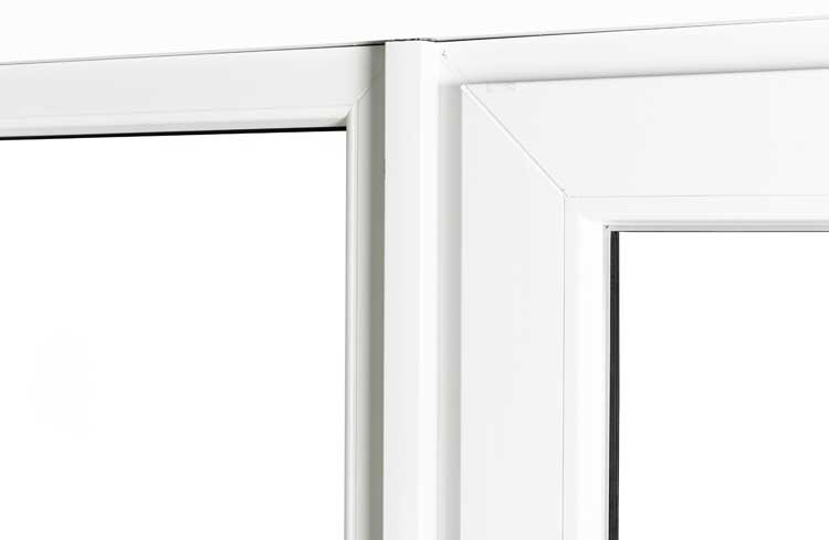Buitendeur 3 delen helder glas PVC antraciet R 980x2180mm